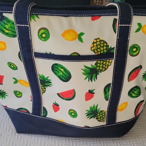 Lands' End Handbags - Lands End Fruit Patterned Canvas/Wax Tote Bag Cooler